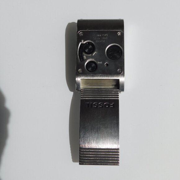 Fossil Travel Alarm Clock Stainless Steel New 2004 - Picture 4 of 5